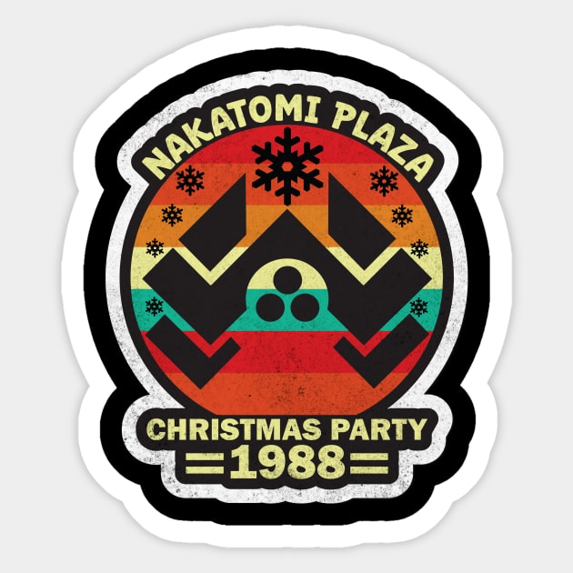 Nakatomi Plaza Christmas Vintage Xmas Sticker by aidreamscapes